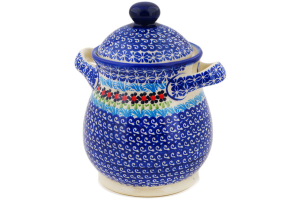 Jar with Lid and Handles 8"