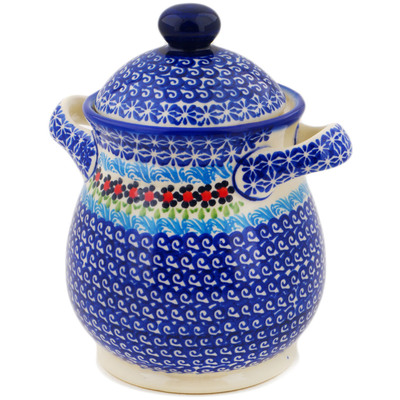 Jar with Lid and Handles 8"