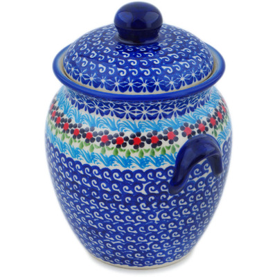 Jar with Lid and Handles 7"