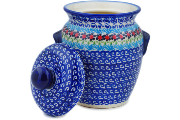 Jar with Lid and Handles 7"