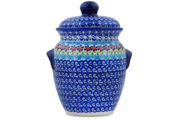 Jar with Lid and Handles 7"