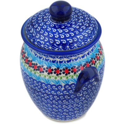 Jar with Lid and Handles 7"