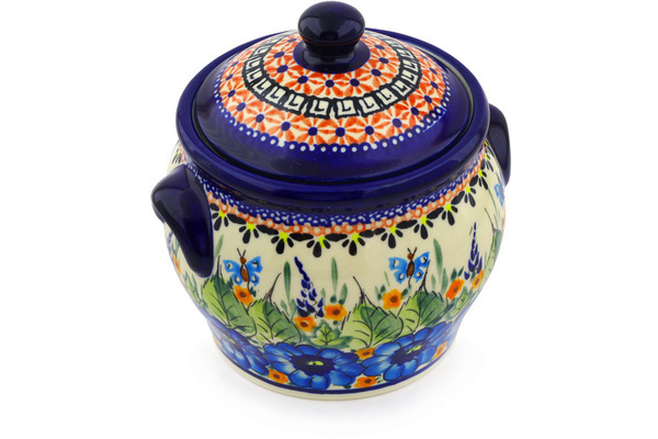 Jar with Lid and Handles 6"