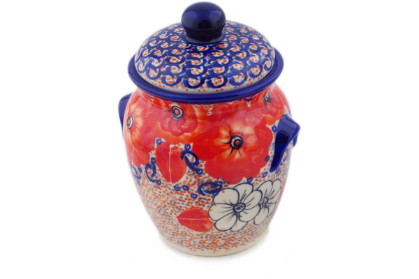 Jar with Lid and Handles 7"