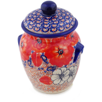 Jar with Lid and Handles 7"