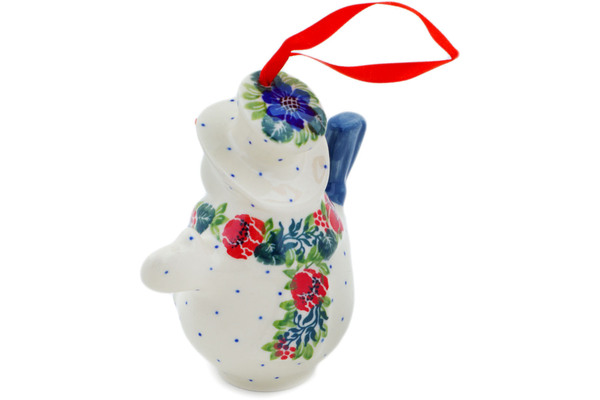 Snowman Ornament With Bell 4"