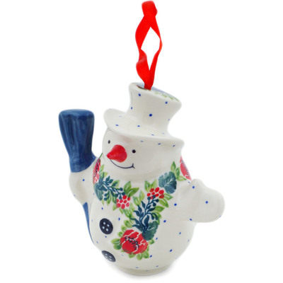 Snowman Ornament With Bell 4"