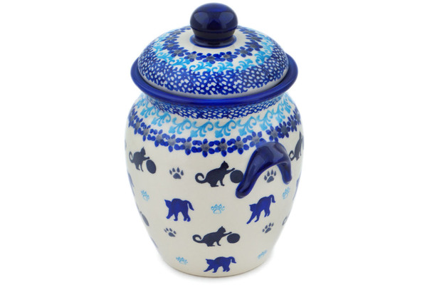 Jar with Lid and Handles 7"