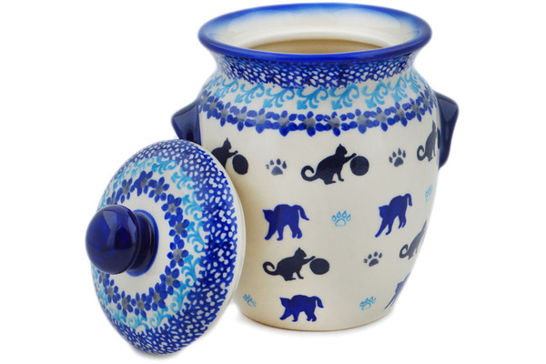 Jar with Lid and Handles 7"