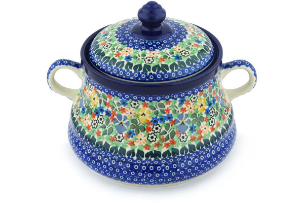 Jar with Lid and Handles 9"