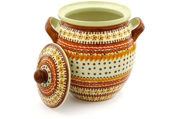 Jar with Lid and Handles 10"