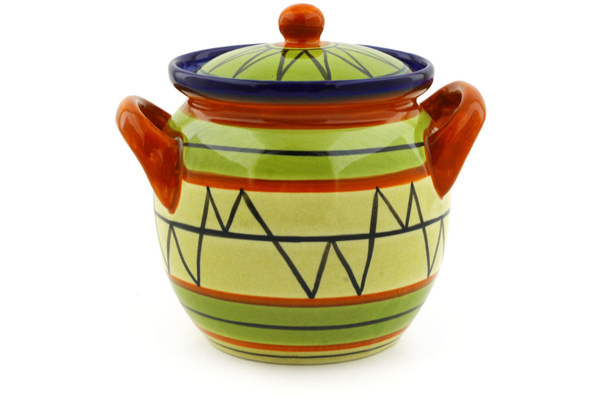 Jar with Lid and Handles 5"