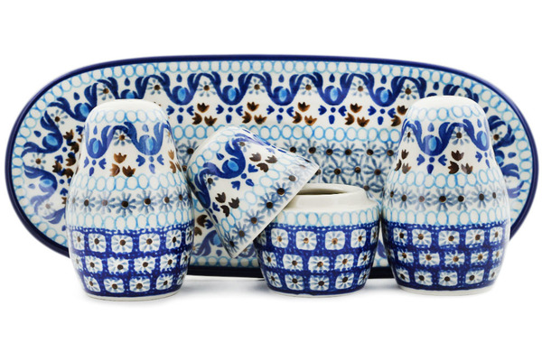 Salt and Pepper with Toothpick Holder 10"