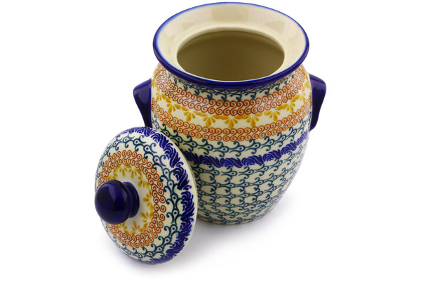 Jar with Lid and Handles 7"