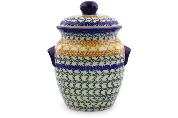 Jar with Lid and Handles 7"