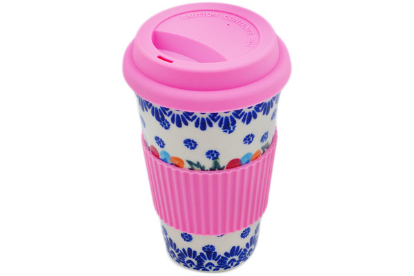 Travel Coffee Mug with Muliticolor Sleeve