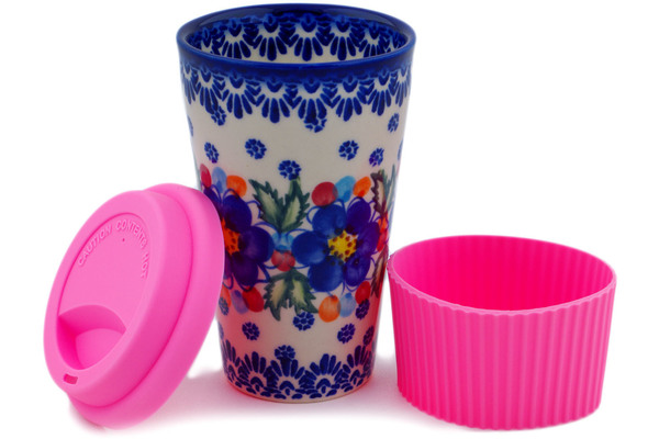 Travel Coffee Mug with Muliticolor Sleeve