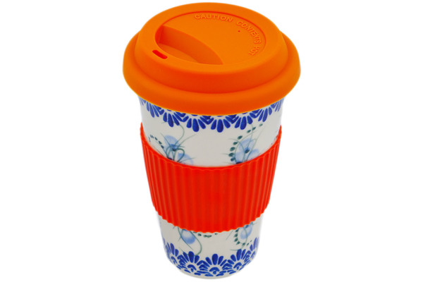 Travel Coffee Mug with Muliticolor Sleeve