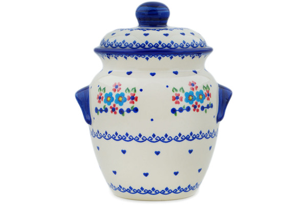 Jar with Lid and Handles 9"