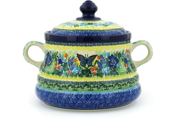 Jar with Lid and Handles 9"