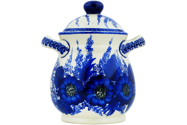 Jar with Lid and Handles 8"