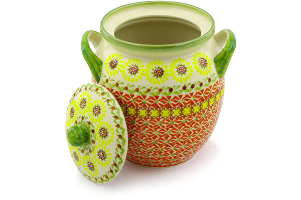 Jar with Lid and Handles 7"