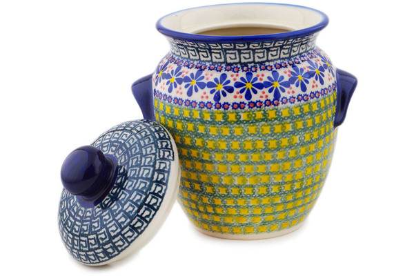 Jar with Lid and Handles 9"