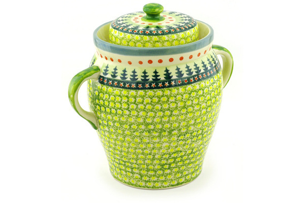 Jar with Lid and Handles 10"