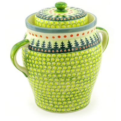 Jar with Lid and Handles 10"