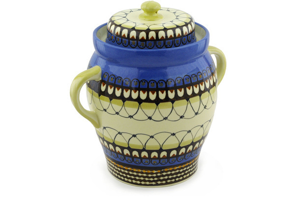 Jar with Lid and Handles 10"