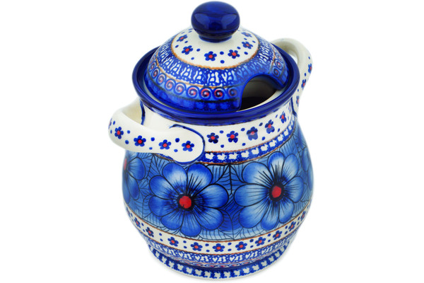 Jar with Lid and Handles 8"