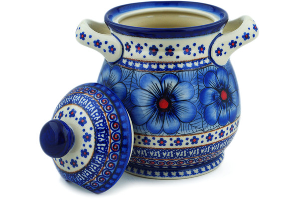 Jar with Lid and Handles 8"