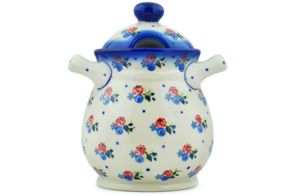 Jar with Lid and Handles 8"