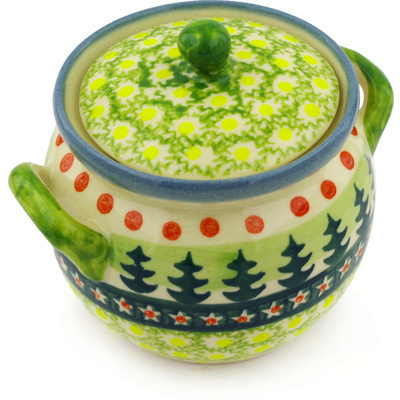 Jar with Lid and Handles 5"