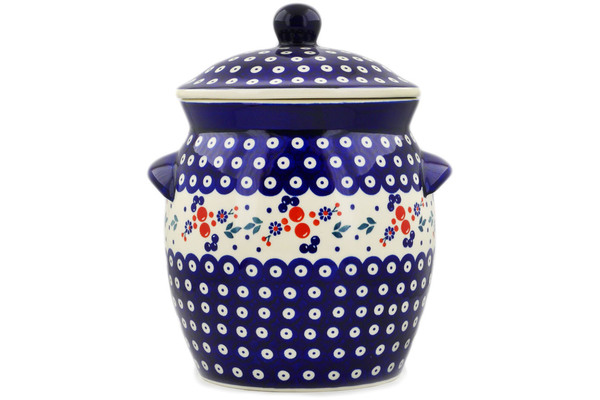 Jar with Lid and Handles 11"