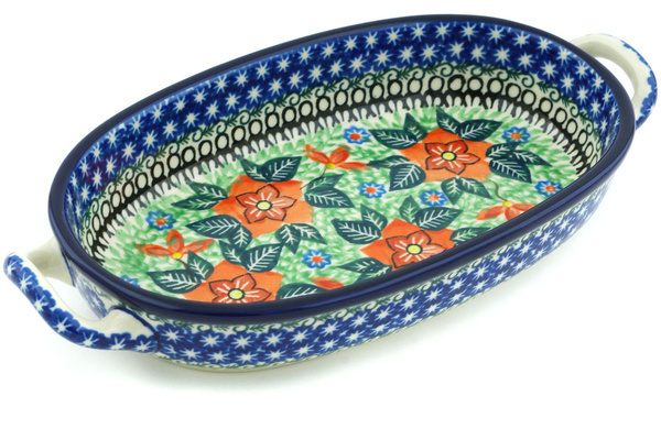 Oval Baker with Handles 9"