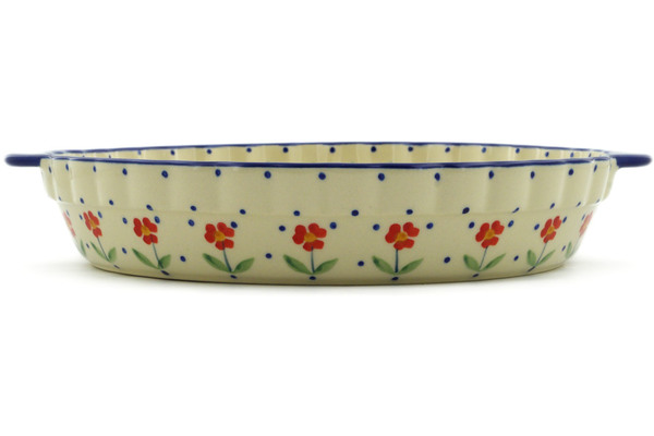 Pie Dish Fluted with Handles 11"