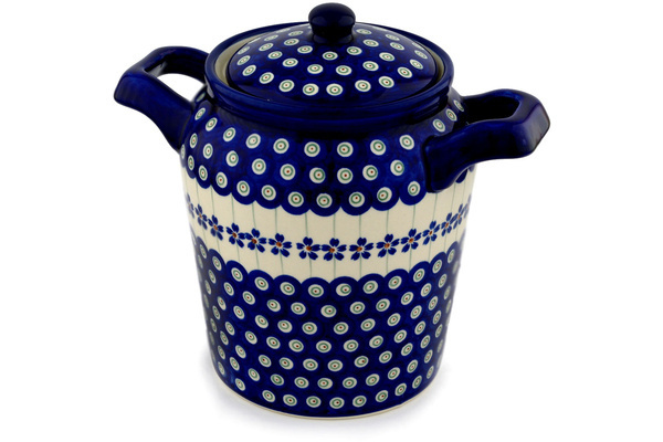 Jar with Lid and Handles 8"