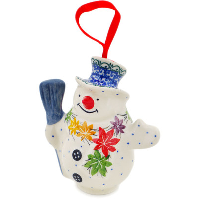 Snowman Ornament With Bell 4"