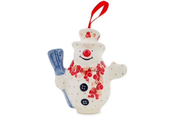 Snowman Ornament With Bell 4"
