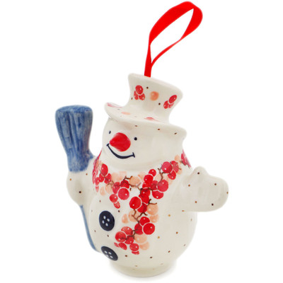 Snowman Ornament With Bell 4"