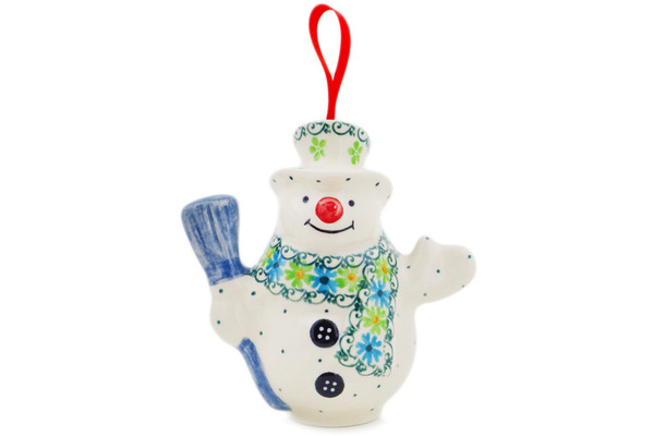 Snowman Ornament With Bell 4"