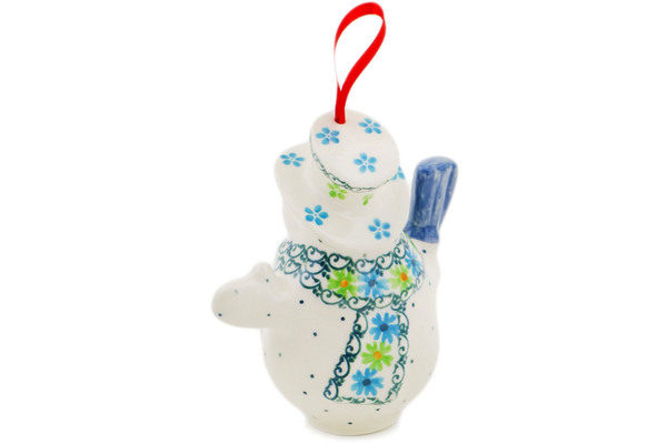 Snowman Ornament With Bell 4"