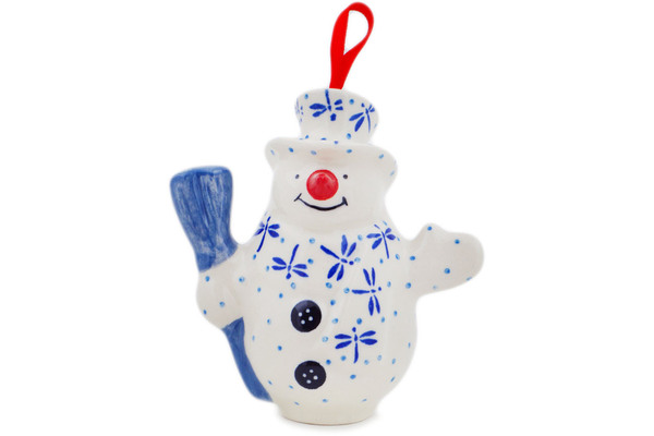 Snowman Ornament With Bell 4"