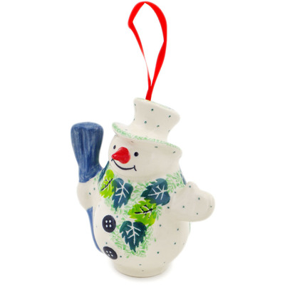 Snowman Ornament With Bell 4"