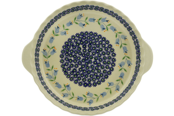 Pie Dish Fluted with Handles 11"