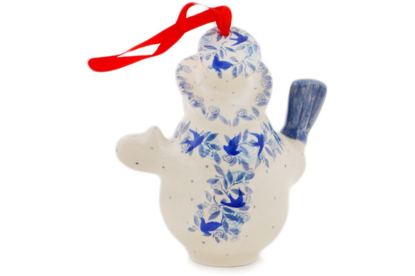 Snowman Ornament With Bell 4"
