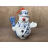 Snowman Ornament With Bell 4"