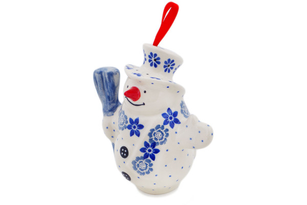 Snowman Ornament With Bell 4"