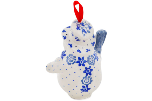 Snowman Ornament With Bell 4"